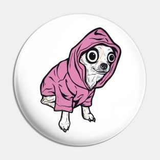 Pink Chihuahua Hoodie Pin