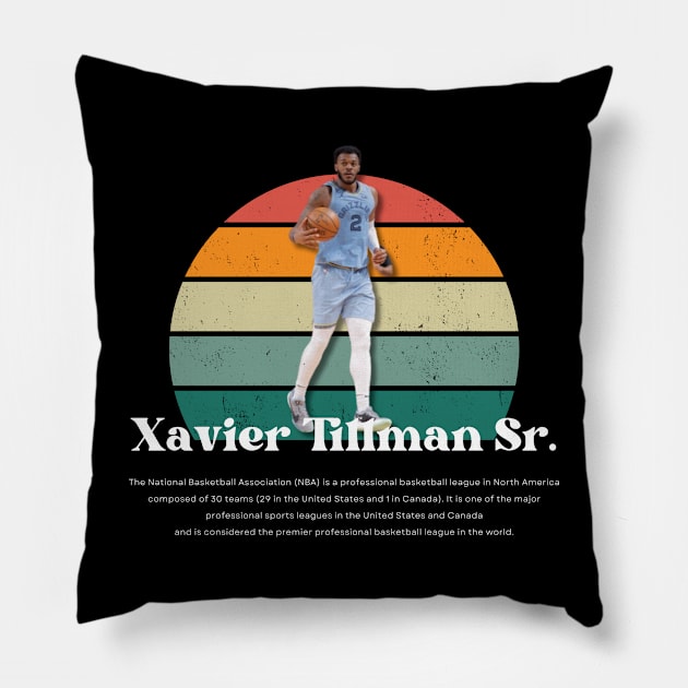 Xavier Tillman Sr. Vintage V1 Pillow by Gojes Art