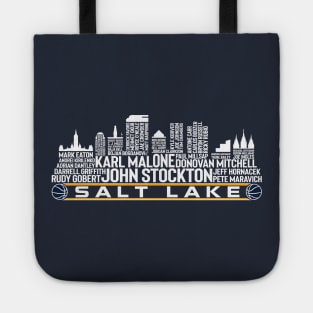 Utah Basketball Team All Time Legends Salt Lake City Skyline Tote