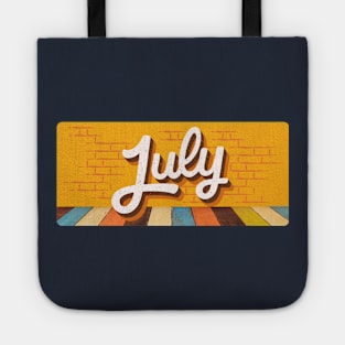 July Month Retro Text Tote