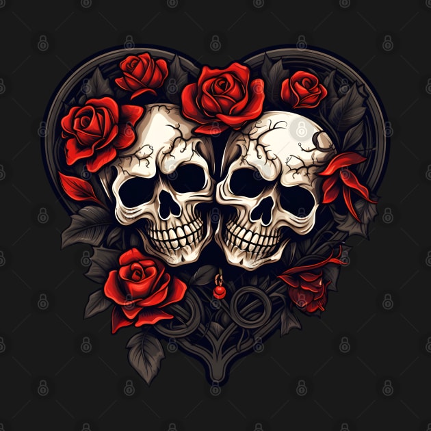 Valentines day Skulls and bones by beangeerie