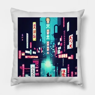 Tokyo Anime - Neon Night Lights - Capital of Japan Pillow