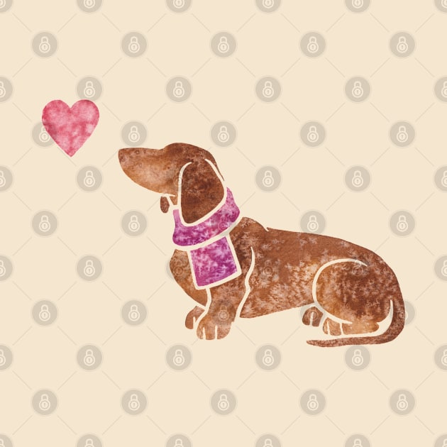 Smooth-haired Dachshund by animalartbyjess