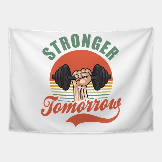 Bodybuilder Shirt | Vintage Stronger Tomorrow Tapestry by Gawkclothing