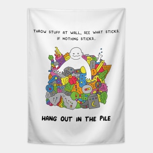 Hang out in the pile Tapestry