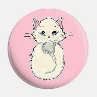 Cute Kitten Artwork Graphic Tee Pin