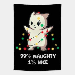 99 Percent Naughty Only 1 Percent Nice Christmas Tapestry