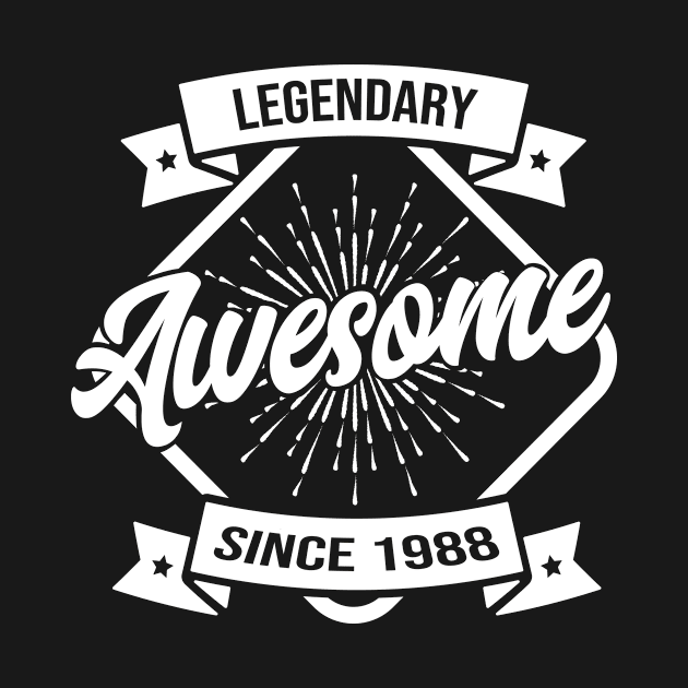 Vintage 1988 Birthday Awesome Retro Vintage by HBfunshirts