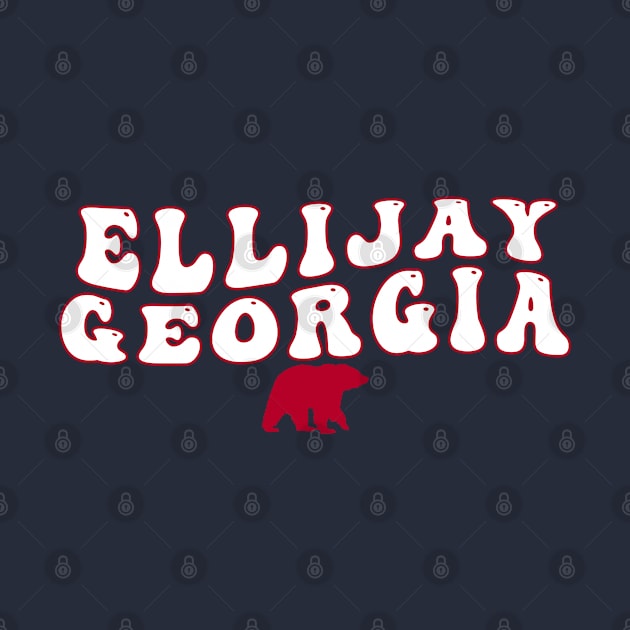 Ellijay Georgia - Reto Wavy Text GA Mountain Bear by Go With Tammy