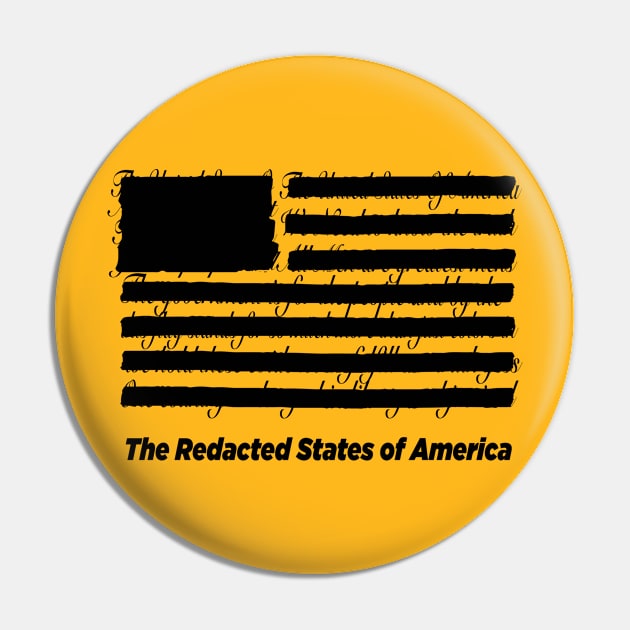 Redacted States of America Pin by Alema Art