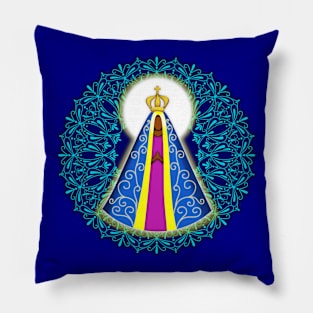 Appearred Virgin Mary Mandala Pillow