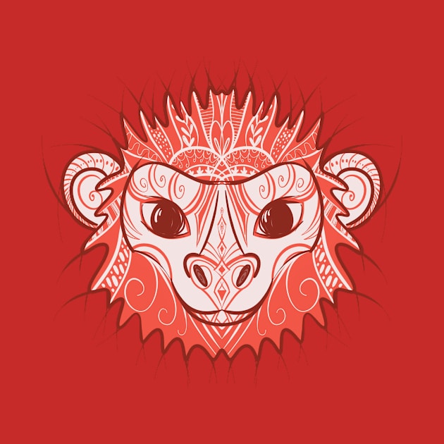 Monkey - Chinese Zodiac - Animal Drawing by Red Fody