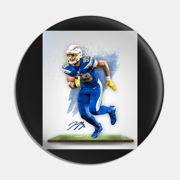 Joey Bosa Los Angeles Sports Art Pin by JRoseGraphics