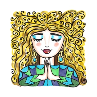 Curly Meditation Girl T-Shirt