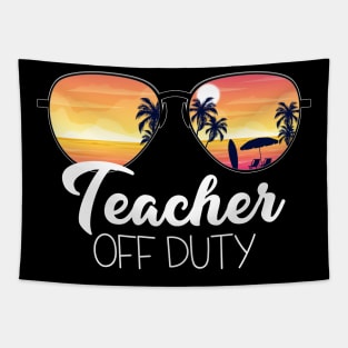 Vintage Teacher Off Duty Sunglasses Beach Sunset 70's 80's 90's Tapestry