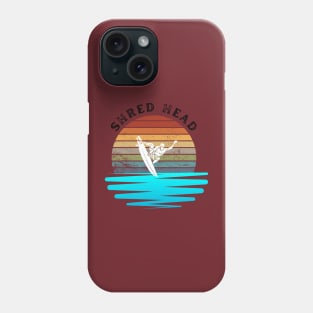 Retro Sunset With Surfer On The Open Wave Phone Case