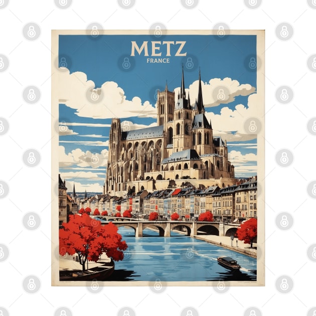 Metz France Vintage Poster Tourism by TravelersGems