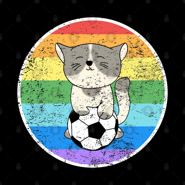 Soccer cat plays with ball by HappyGiftArt