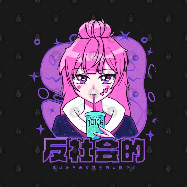 Anime Girl with Kanji Pink Version by SolidFive7