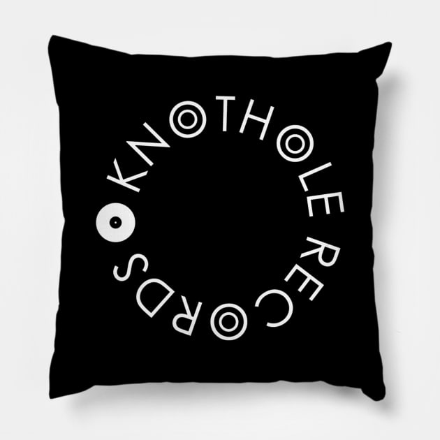 Knothole Records (White Text) Pillow by JamieAlimorad