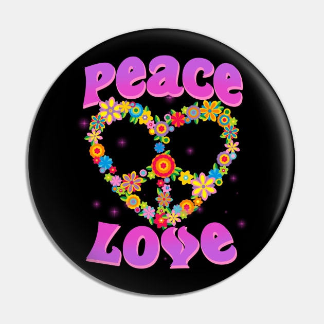 PEACE SIGN LOVE 60s 70s Tie Dye Hippie Halloween Costume Pin by nikolay