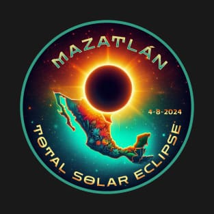 MAZATLAN total solar eclipse vibrant flower 4 8 2024 ECLIPSE T-Shirt