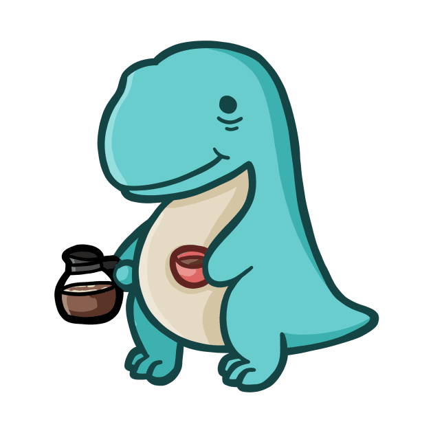 Coffee Junkie T-Rex, Dino, Dinosaur by hugadino