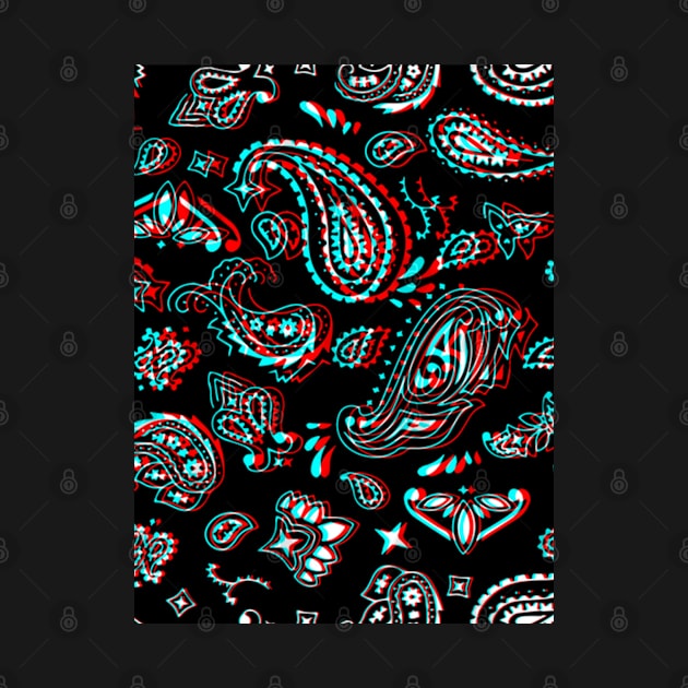 Paisley Pattern - Black & Red Glitch by Brooding Nature Design