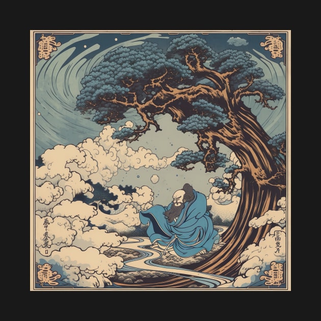 Hokusai-inspired Woodblock Print: The Wind in the Trees by naars90