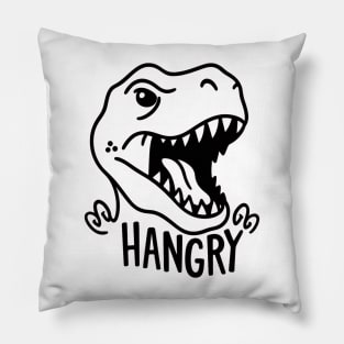 Funny Hangry T-Rex Dinosaur Lover Gift – Hungry Angry Dino Humor Tee Pillow