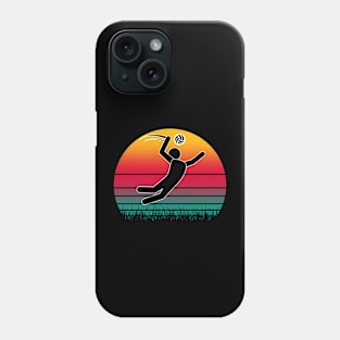 Travel back in time with beach volleyball - Retro Sunsets shirt featuring a player! Phone Case