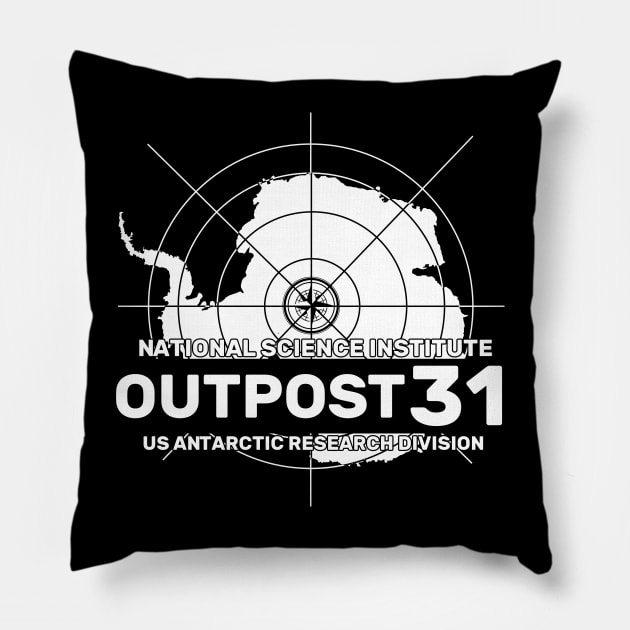 Outpost 31 Antarctic Research Division Pillow by Meta Cortex