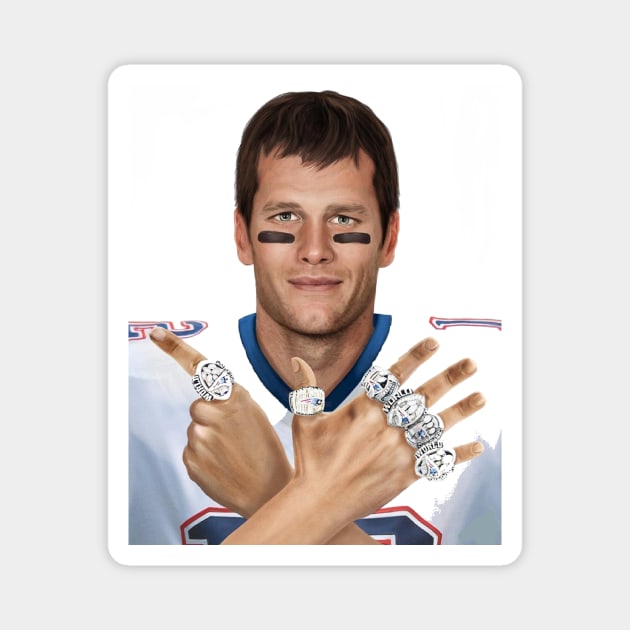 Tom Brady 6 Rings - Tom Brady - Magnet