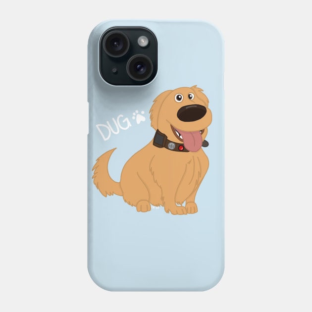 Dug the Dog WITH TEXT Phone Case by cenglishdesigns