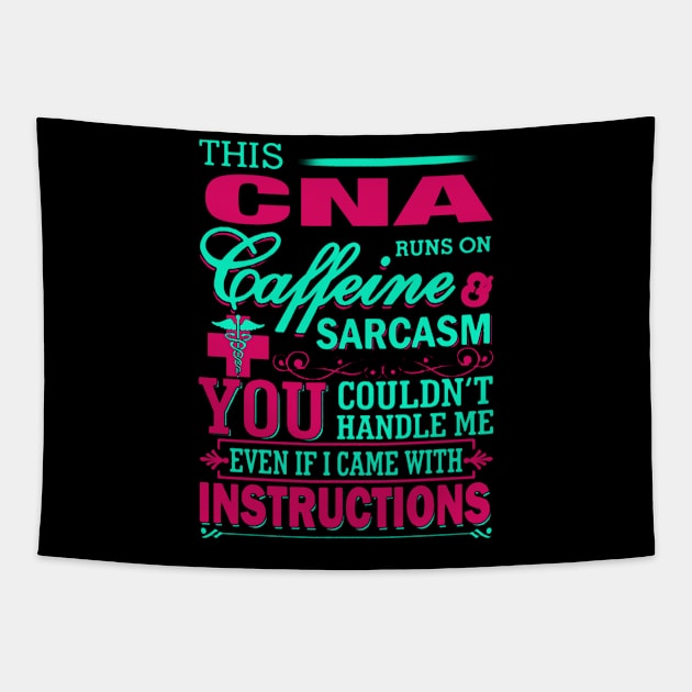 This Cna Can Runs On Caffenine & Sarcasm Tapestry by QUYNH SOCIU