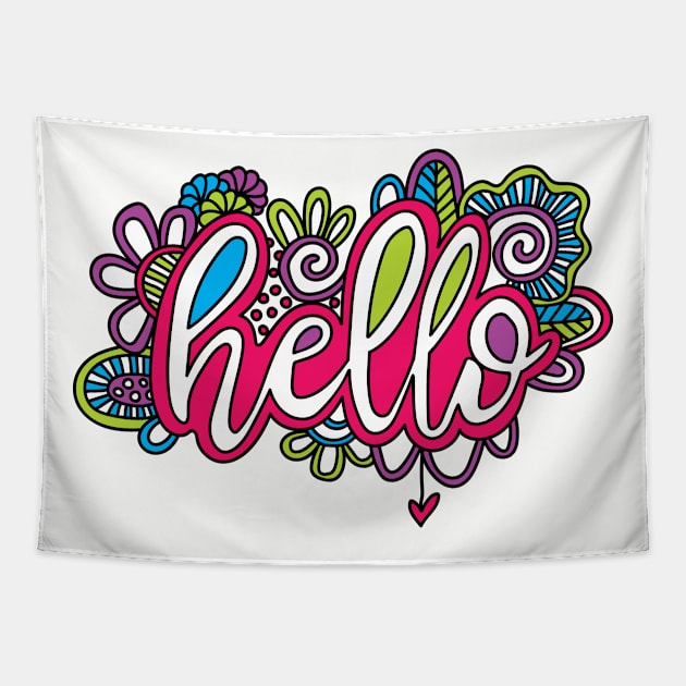 Hello Script Tapestry by Tazi