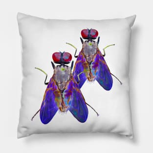 Blue Fly Formation Pillow