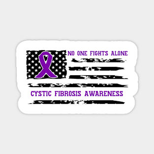 No One Fights Alone Cystic Fibrosis Awareness Magnet