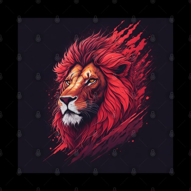Flaming Red African Male Lion by irfankokabi