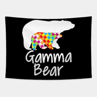 Gamma Autism Awareness Bear Rainbow Puzzle Ribbon Day Tapestry