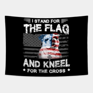 Bulldog Dog Stand For The Flag Kneel For Fallen Tapestry