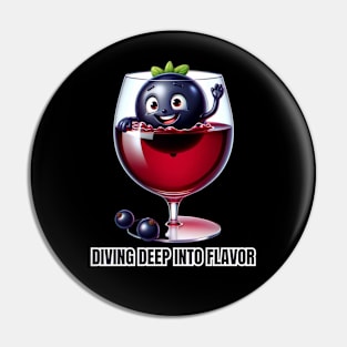 Berry Dive - Diving Deep into Flavor Wine Connoisseur Tee Pin