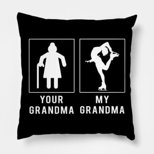 ice skating your grandma my grandma tee for your grandson granddaughter Pillow