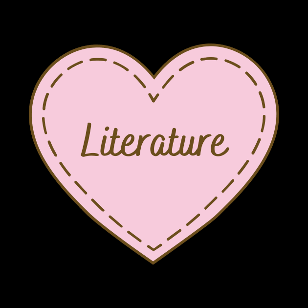 I Love Literature Simple Heart Design by Word Minimalism