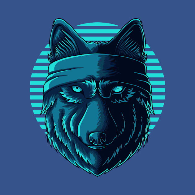 Disover Blue Wild Wolf - Wolf - T-Shirt