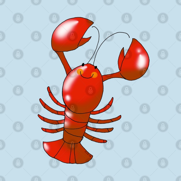 cute red lobster by cartoonygifts