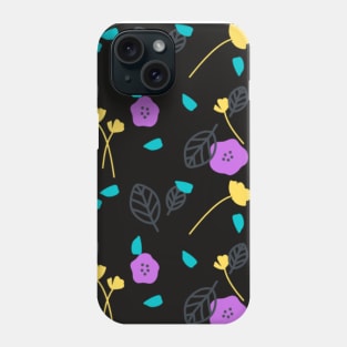 Floral yellow and violet pattern Phone Case