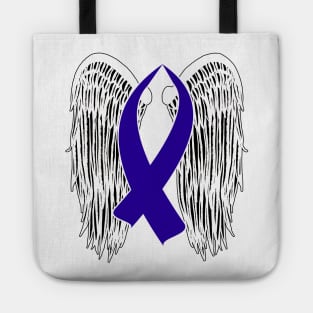 Winged Awareness Ribbon (Dark Blue) Tote