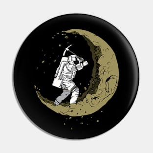 Crescent Moon Astronaut in Space Pin