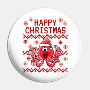 Octopus Ugly Christmas Animal Lover Pin